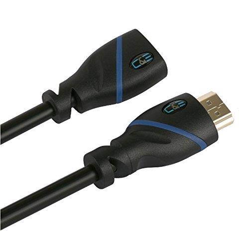 C&E 10 Pack, High Speed HDMI Extension Cable Male to Female, 1.5 Feet, Supports Ethernet, 3D and Audio Return Channel [Latest Version], CNE555034