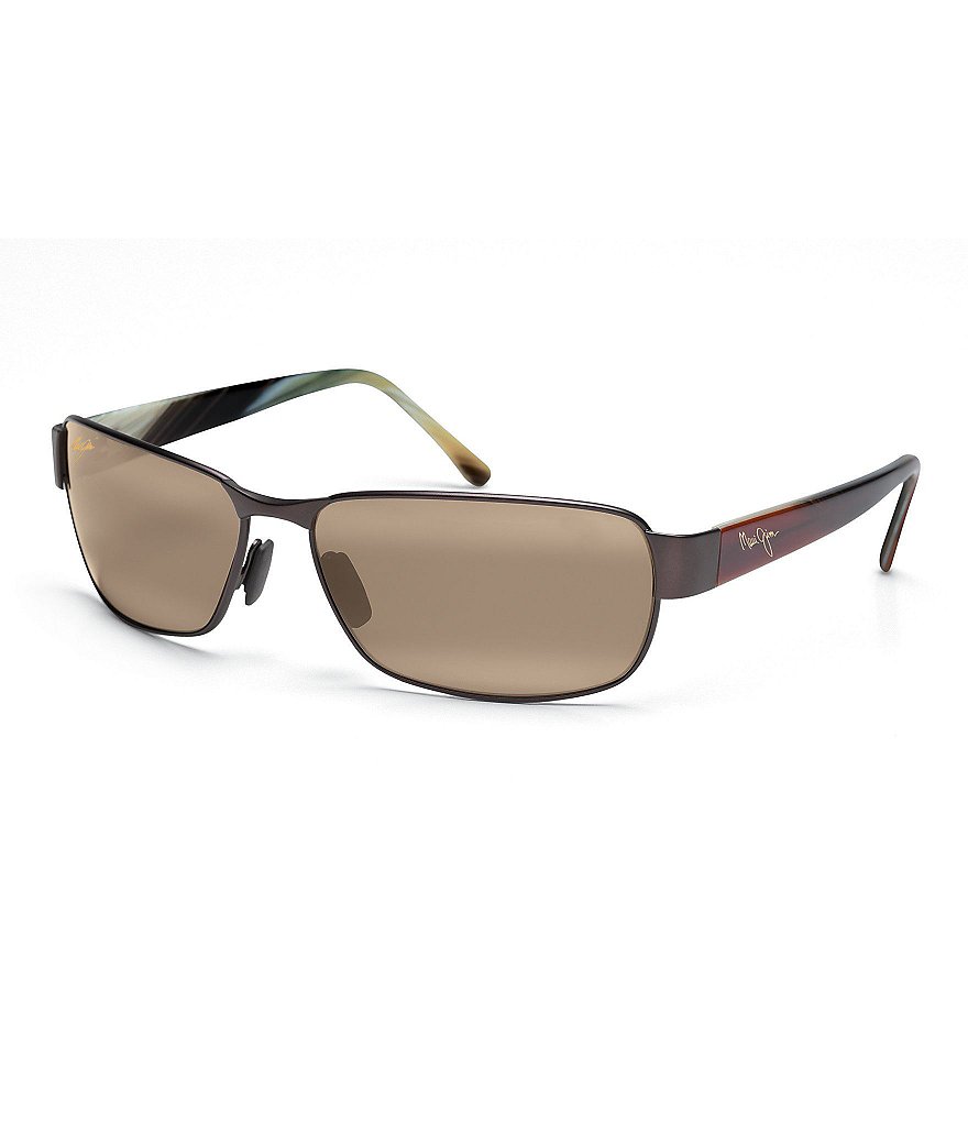 Maui Jim Black Coral PolarizedPlus2&reg; Rectangular 65mm Sunglasses