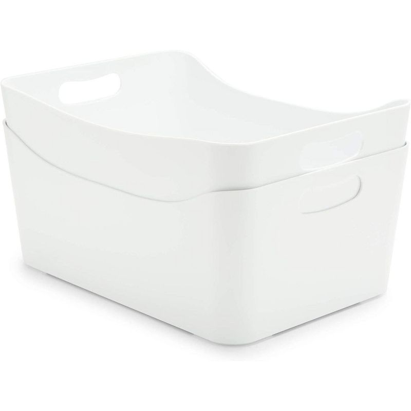 Lakeside Large Clear Plastic Storage Bins for the Kitchen and Home - Set of 3