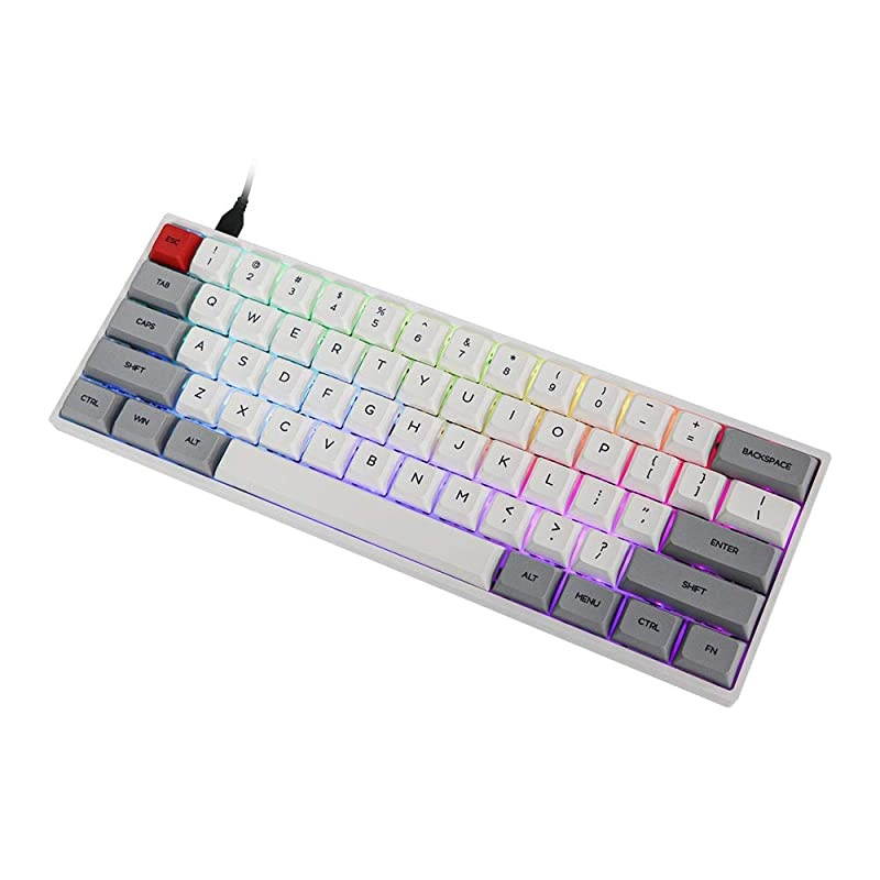 SKYLOONG SK61 61 Keys Hot Swappable Mechanical Keyboard with RGB Backlit NKRO IP6X Waterproof TypeC Cable for WinMacGaming Gateron Optical Brown Grey