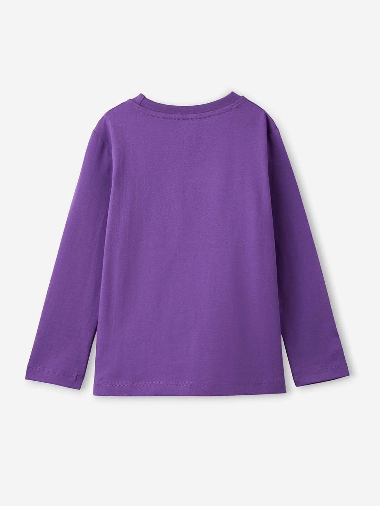 The Souled Store Kids Purple Cotton Printed Full Sleeves T-Shirt