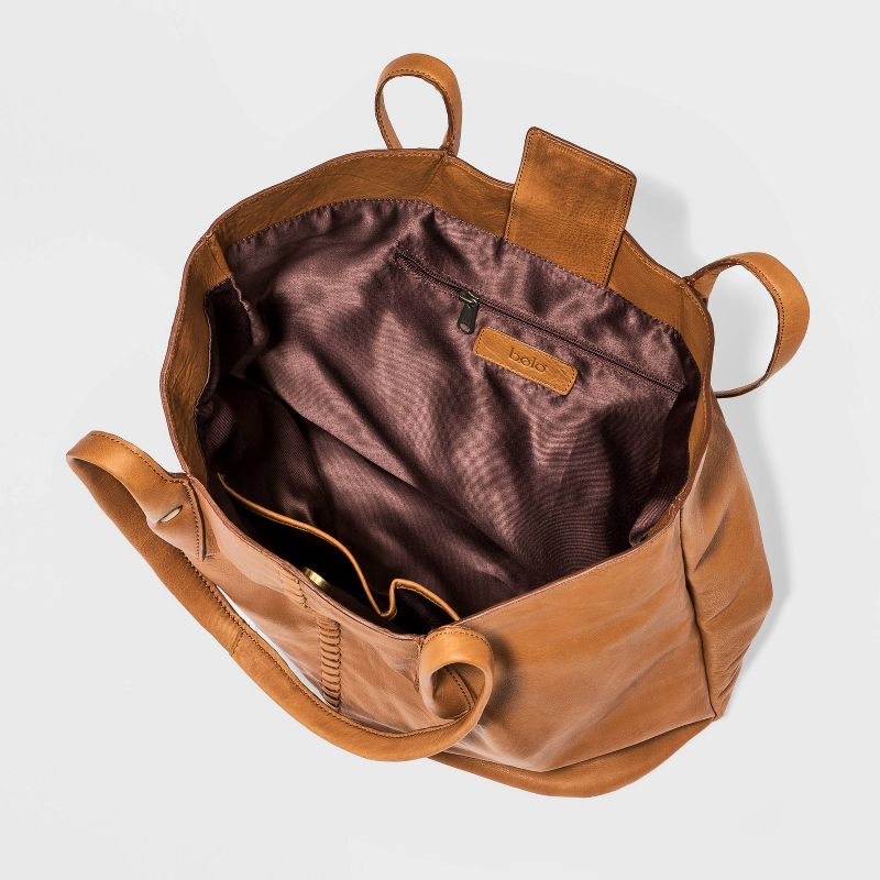 Bolo Zip Closure Garwood Tote Handbag - Brown