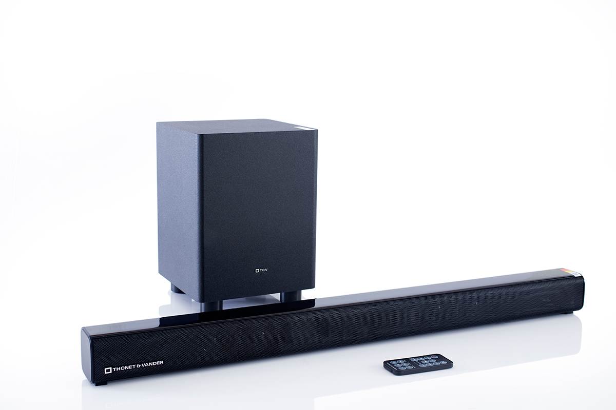 Thonet and Vander DUNN Sound Bar 2.1 with Wireless Subwoofer Bluetooth 250W Peak Power Speaker System for Home Theater