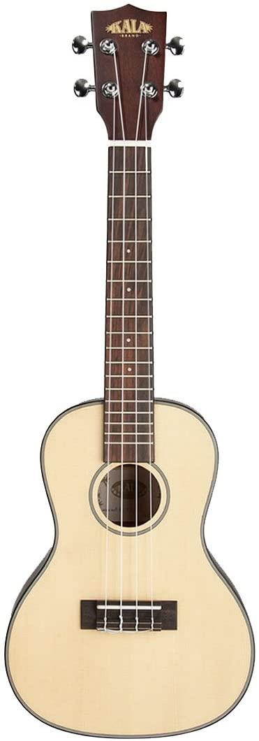 Kala KA-SCG Solid Spruce Top Gloss Concert Ukulele, Natural