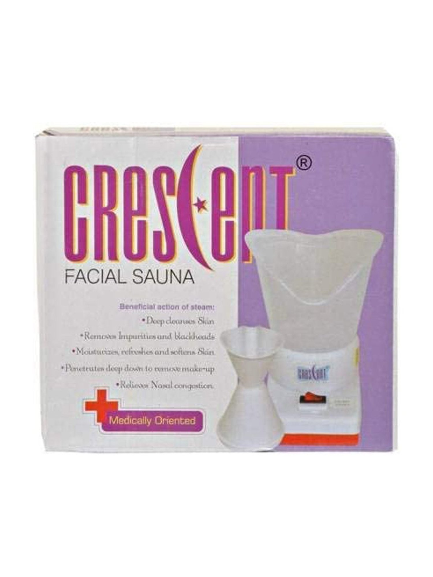 Crescent Sauna 4 way action Facial Steamer, Vaporizer (White)