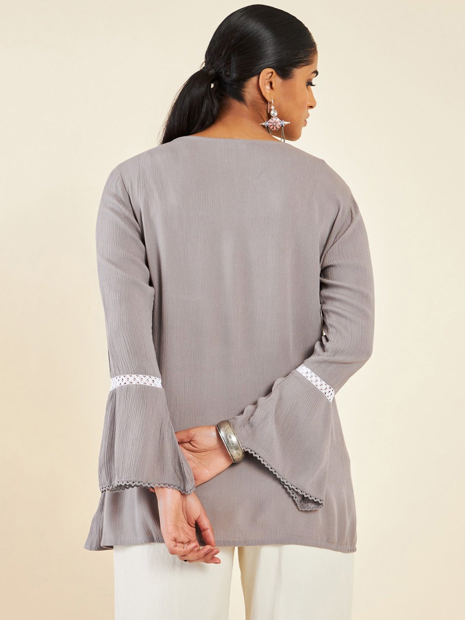 Soch Grey Embroidered Tunic