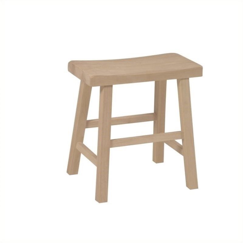 Wooden Barstool with Padded Seat and Open Backrest Blue/Brown - Benzara