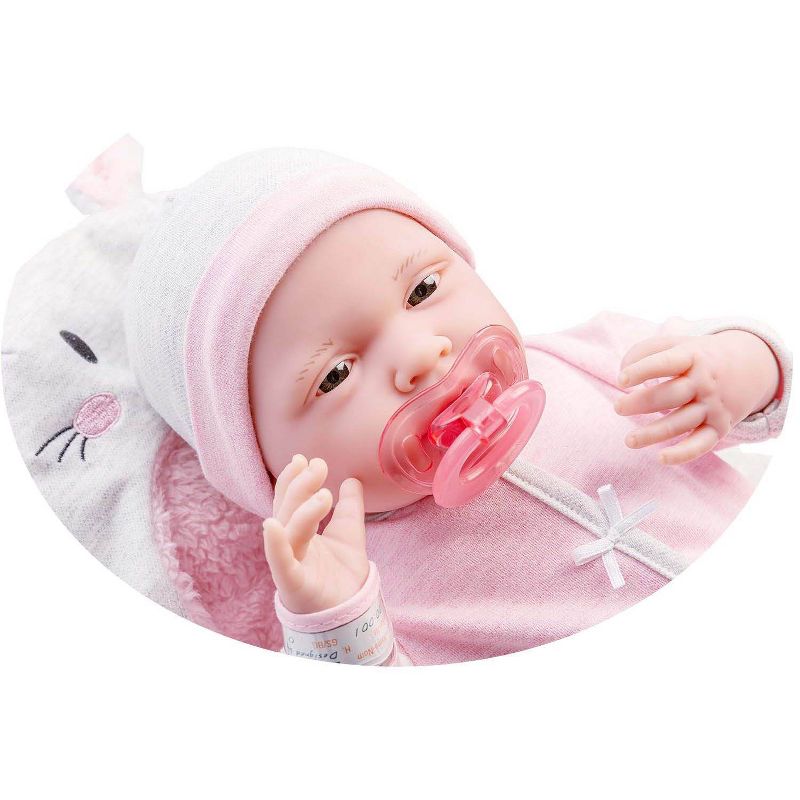 JC Toys Soft Body La Newborn 15.5" baby doll - Pink Bunny Bunting Gift Set