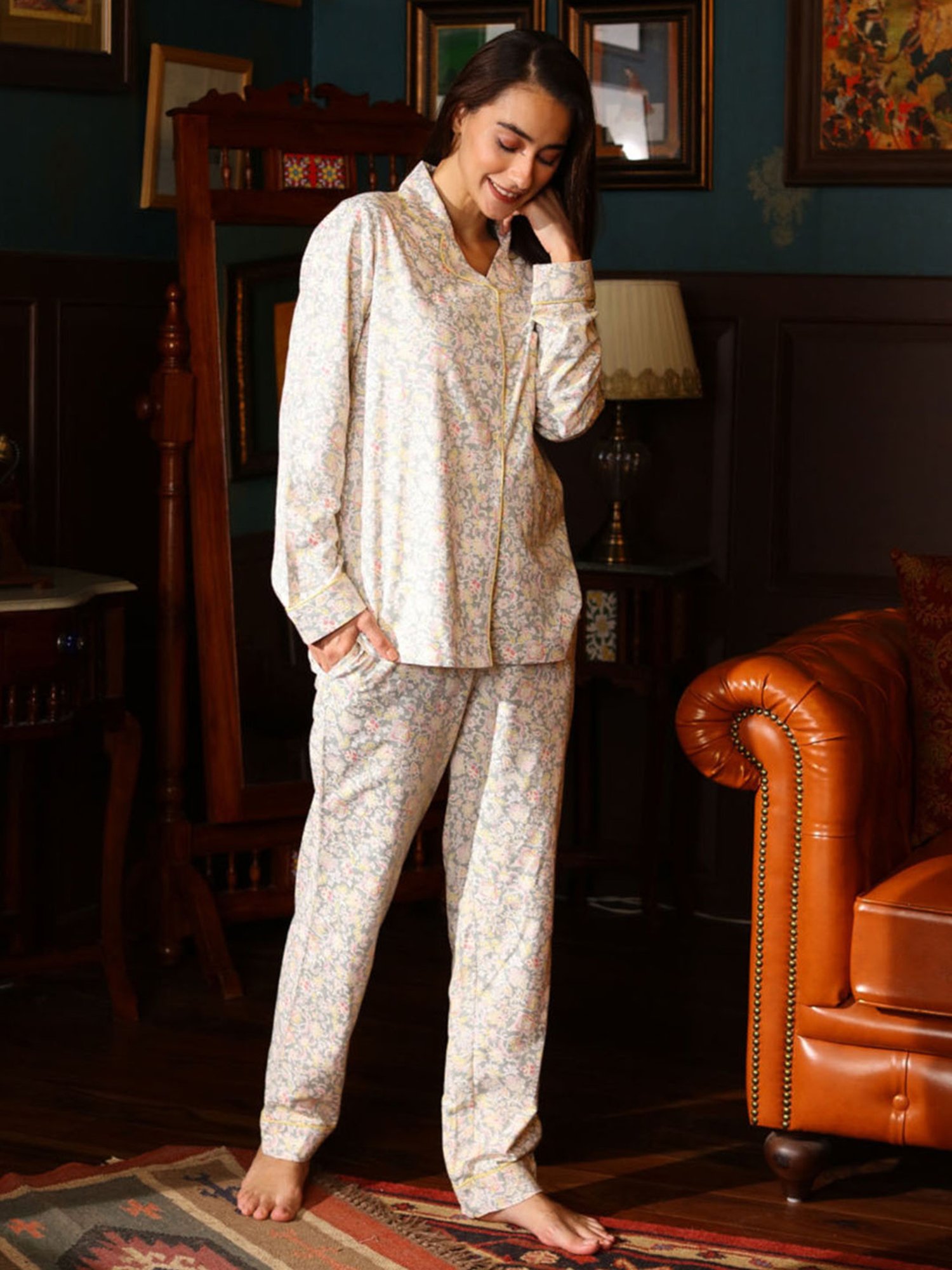 Dusk Attire Multicolor Kaleidoscope Twill Pyjama set