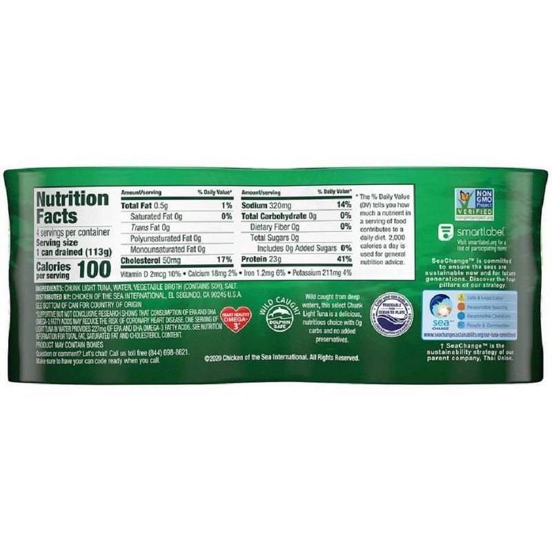 Chicken of the Sea Chunk Light Tuna in Water - 5oz/4ct