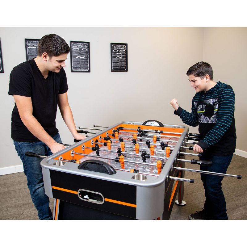 Hathaway Trailblazer 56" Foosball Table with Electronic Scoring - Orange/Black