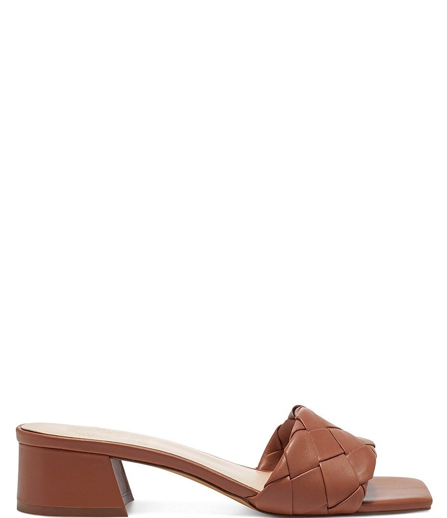 Vince Camuto Semtera Woven Strap Block Heel Square Toe Slides