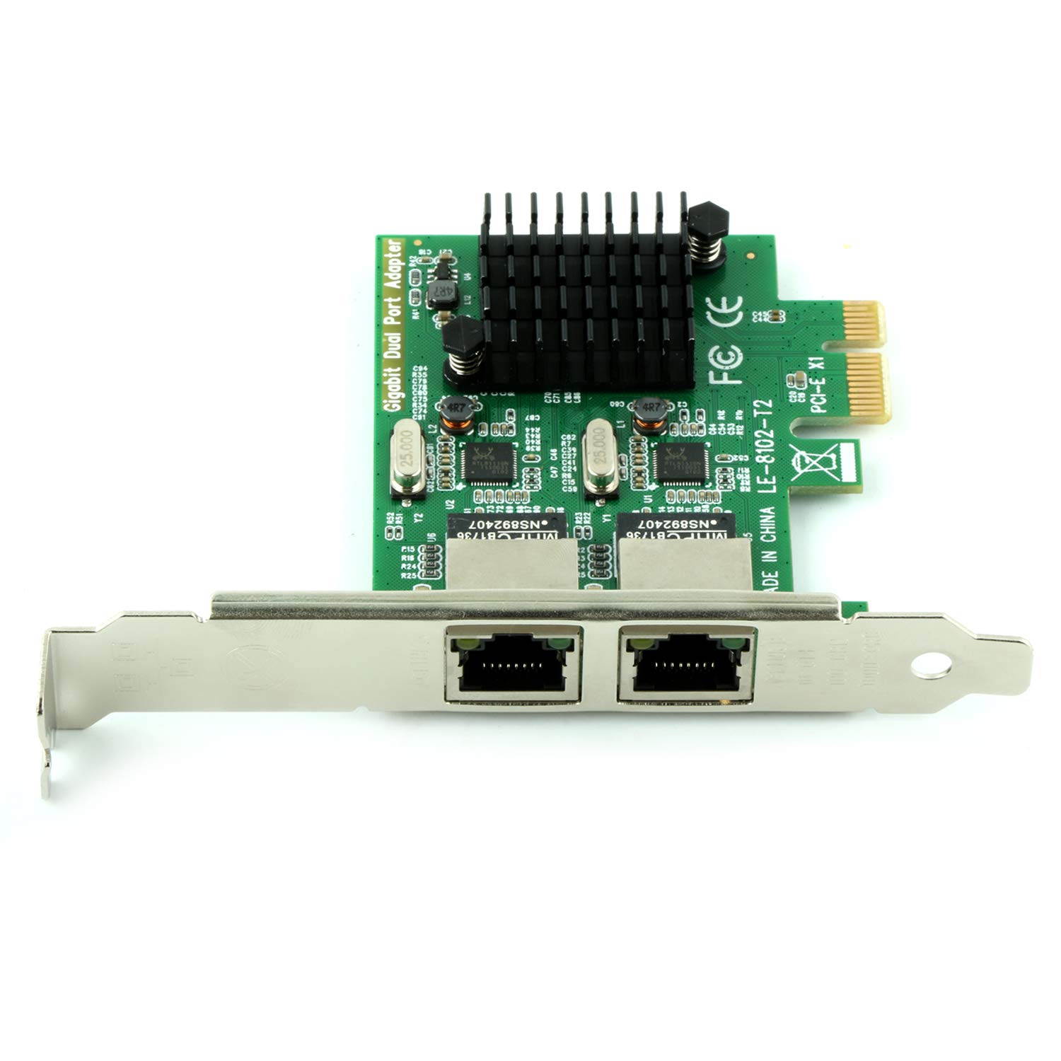 COOLMOON RJ45 x 2 Gigabit LAN,Gigabit Ethernet PCI Express PCI-E Network Controller Card,10/100/1000mbps,Dual Port PCIE Server Network Interface Card, LAN Adapter Converter for Desktop PC