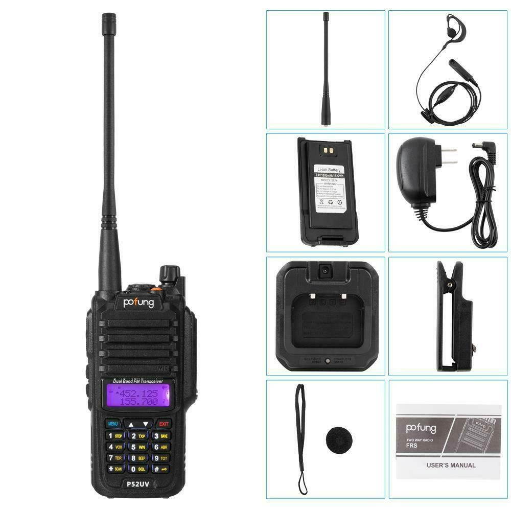 2 PCS   Two Way Ham Radio VHF 136~174MHz / UHF 400~470MHz Walkie Talkie