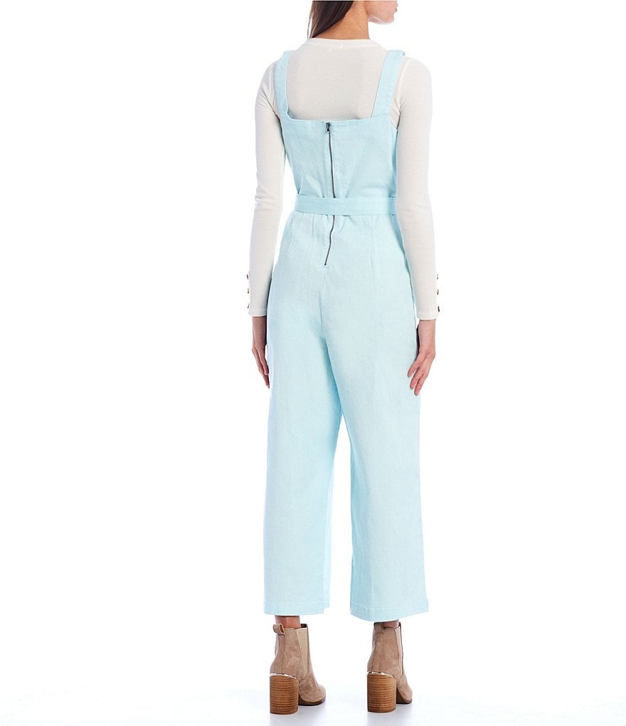 Coco + Jaimeson Strapless Elastic-Waist Laser-Cut Embroidered Knit Jumpsuit