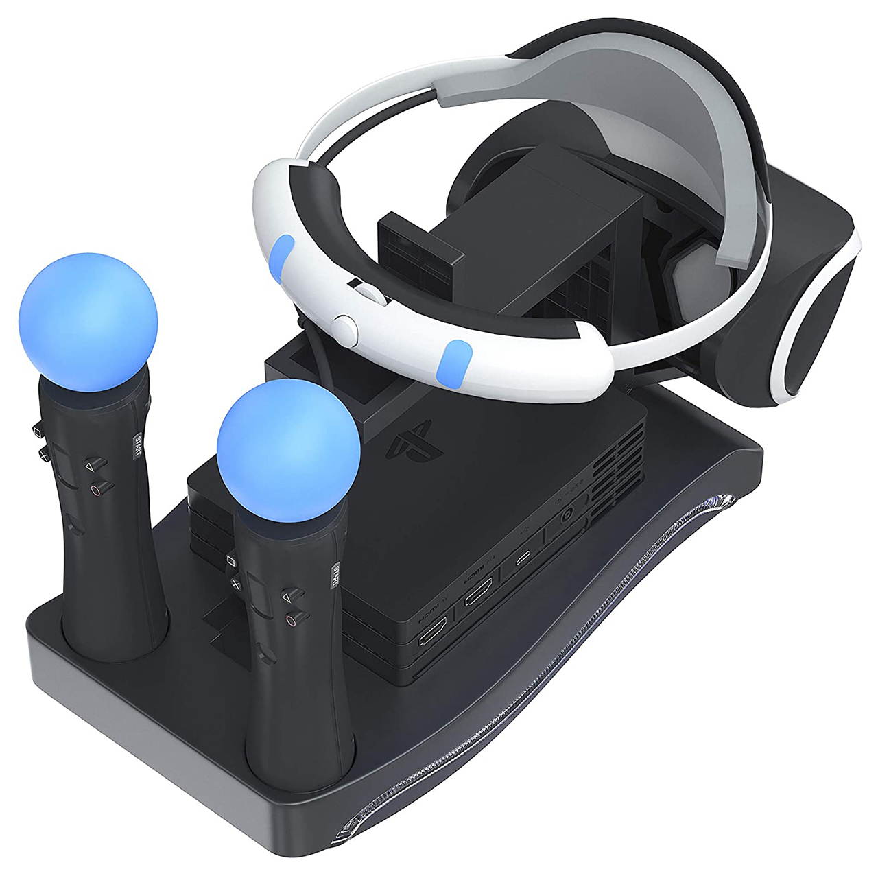 PS4 Stand - Charge, Showcase, and Display Your PS4 Headset and Processor - Compatible with Playstation 4 - Showcase and Move Controller Charging Station