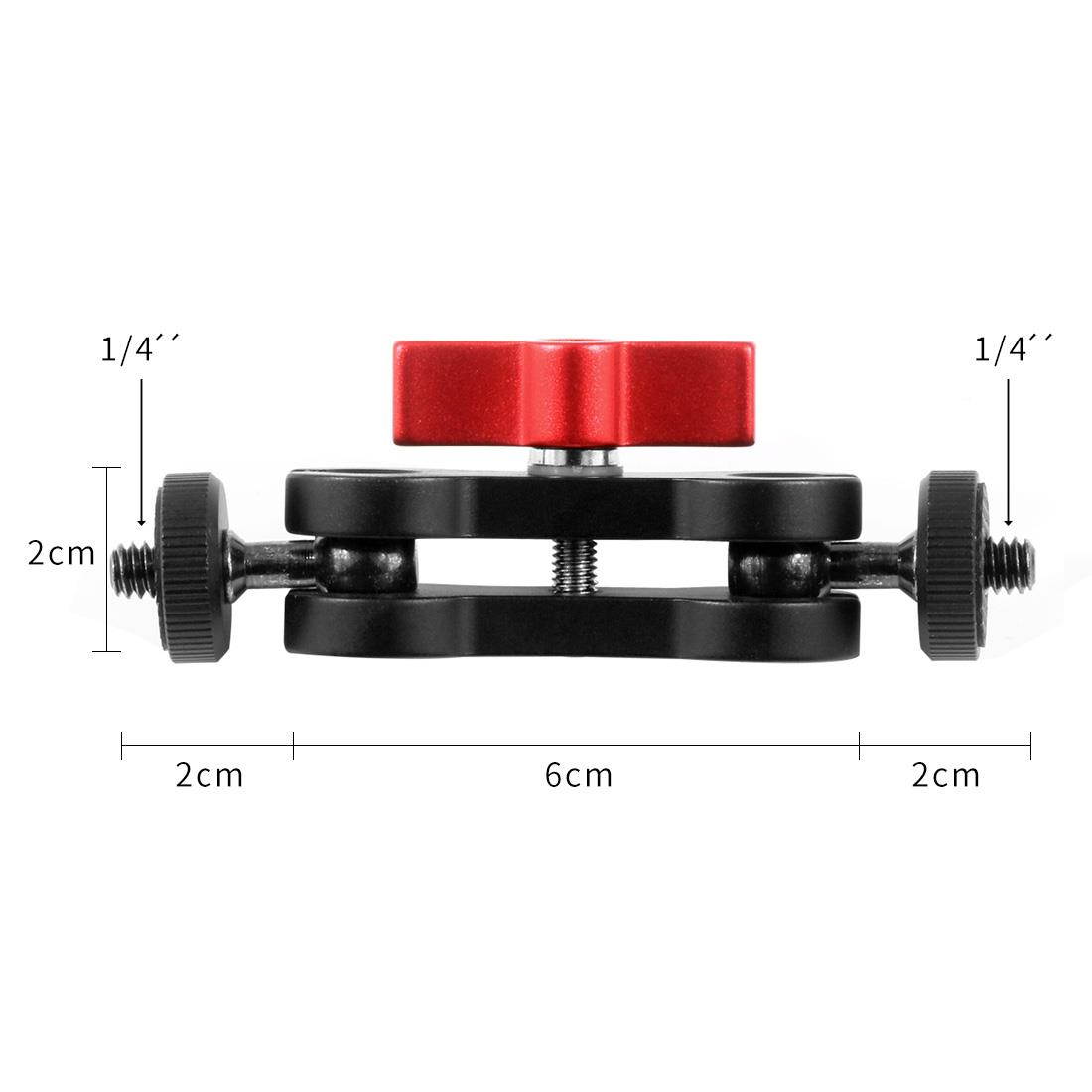 BGNING 4-Ring Hot Shoe Adapter Ring Microphone Mount with Magic Arm Mount Adapter for Zhiyun Smooth 4 Handle Gimbal DSLR Camera Accessory(Red)