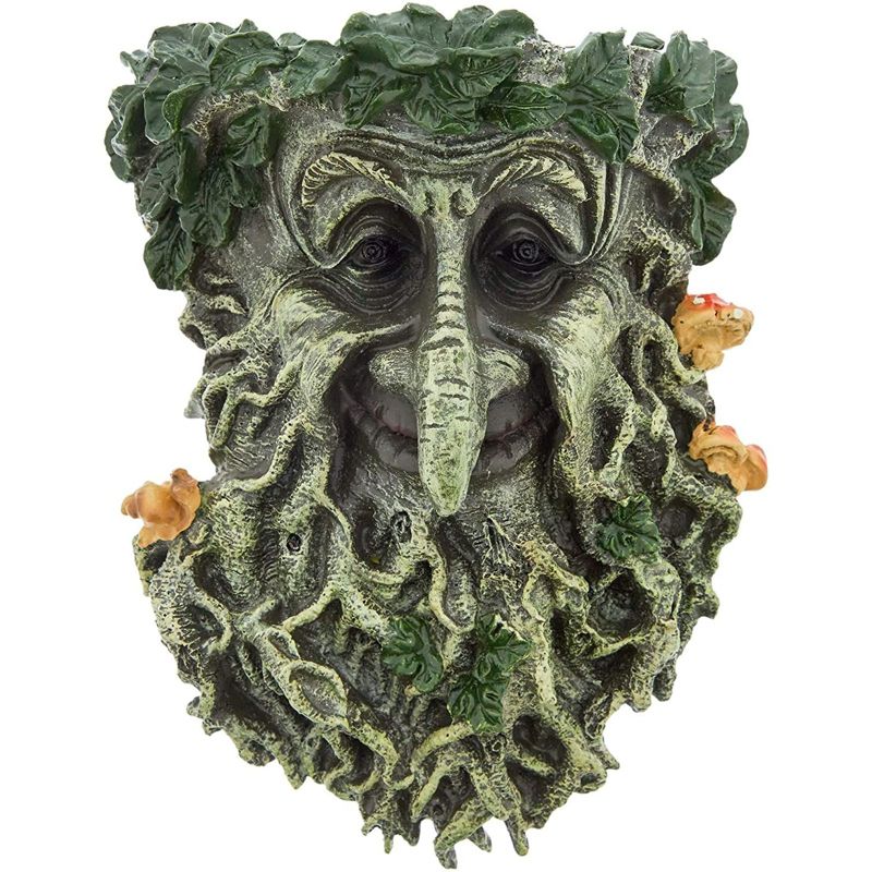 Okuna Outpost Old Man Tree Face Statue, Garden Statue Sculpture Decorations (6.5 x 9 x 3.3 in)
