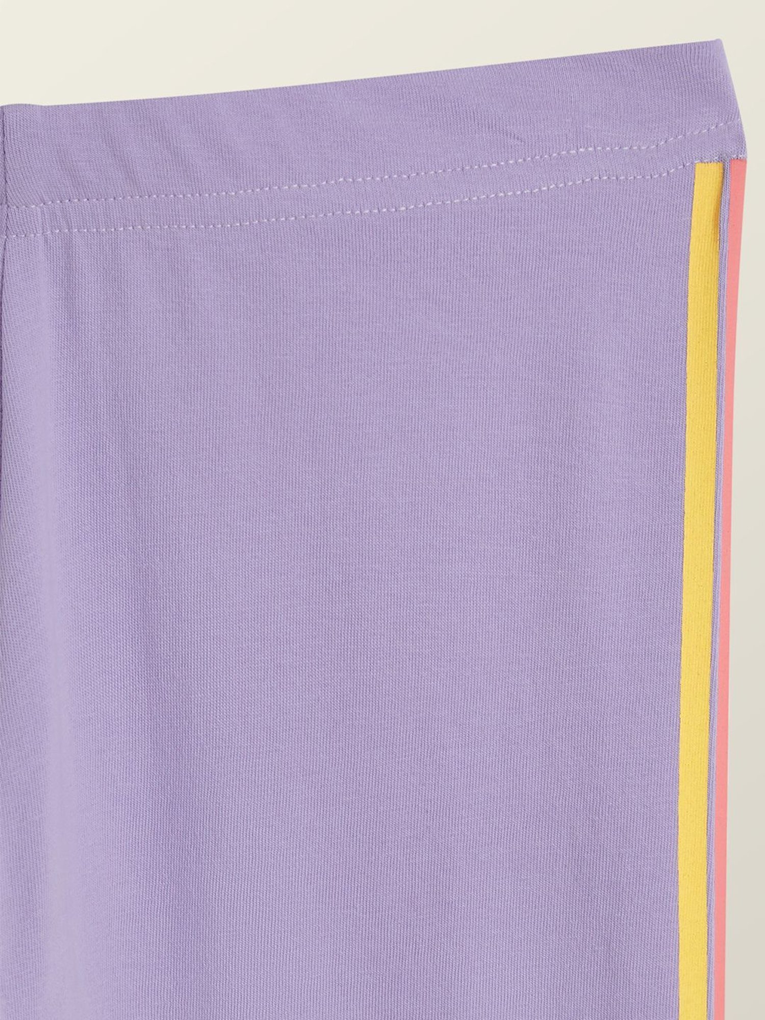 XY Life Kids Purple & Yellow Cotton Printed Leggings
