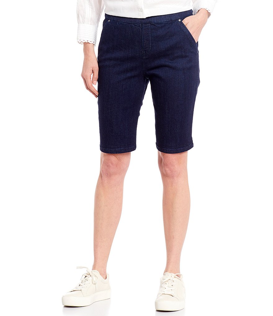 Westbound Petite Size the PARK AVE fit Indigo Skimmer Shorts