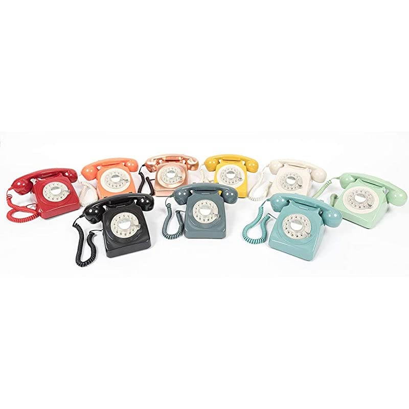 746 Rotary 1970sstyle Retro Landline Phone Curly Cord Authentic Bell Ring