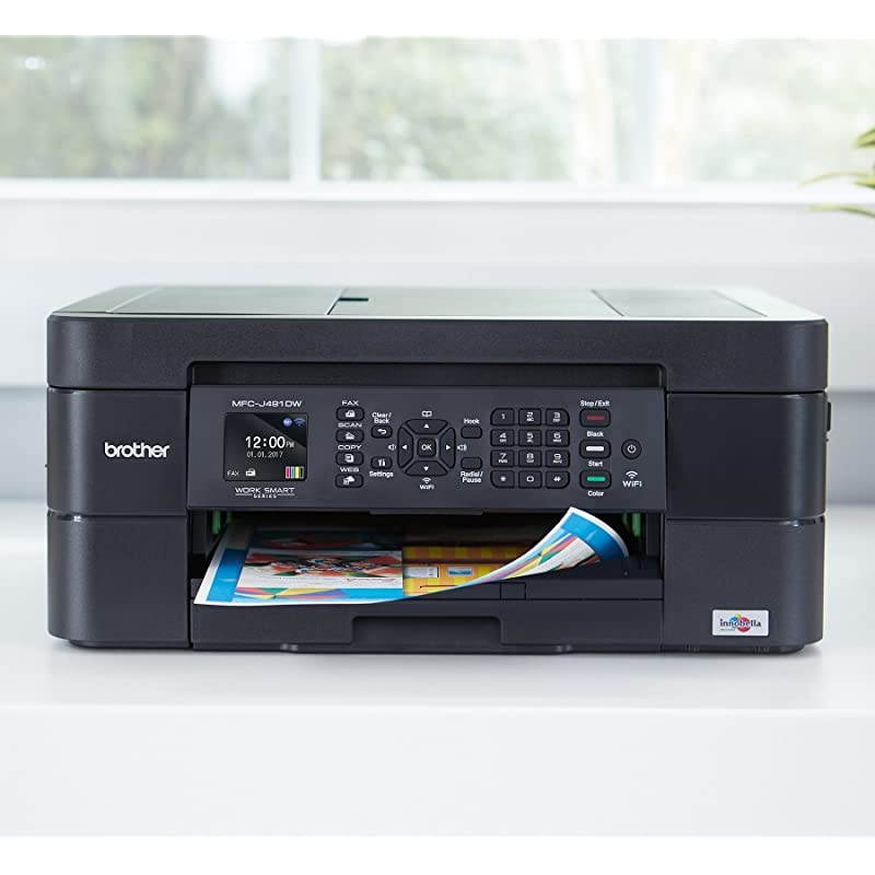Wireless All-in-One Inkjet Printer, MFC-J491DW, Multi-function Color Printer, Duplex Printing, Mobile Printing, Dash Replenishment Enabled, Black, 8.5 (MFCJ491DW)
