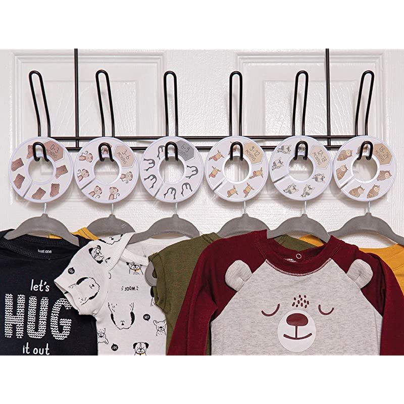 Blue Closet Dividers &ndash; Unisex Nursery Organizer with 7x Size Dividers for Clothes (Infant Newborn Clothing to 24 Months)