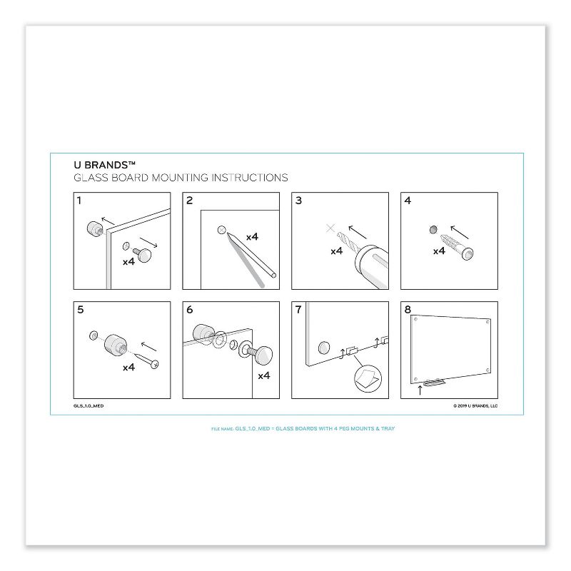 U Brands Magnetic Glass Dry Erase Board Value Pack, 36 x 24, White 3970U0001