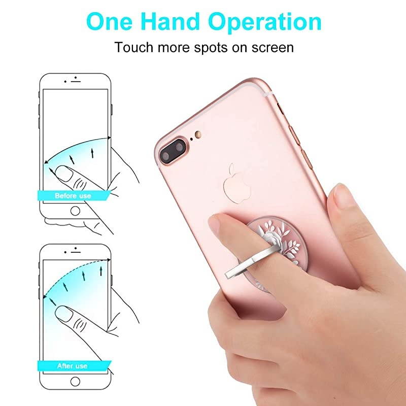 Phone Ring Holder 3 Pack Beach Flowers Butterfly Universal Finger Ring Stand Grip Kickstand Compatible with Smartphones and Tablets