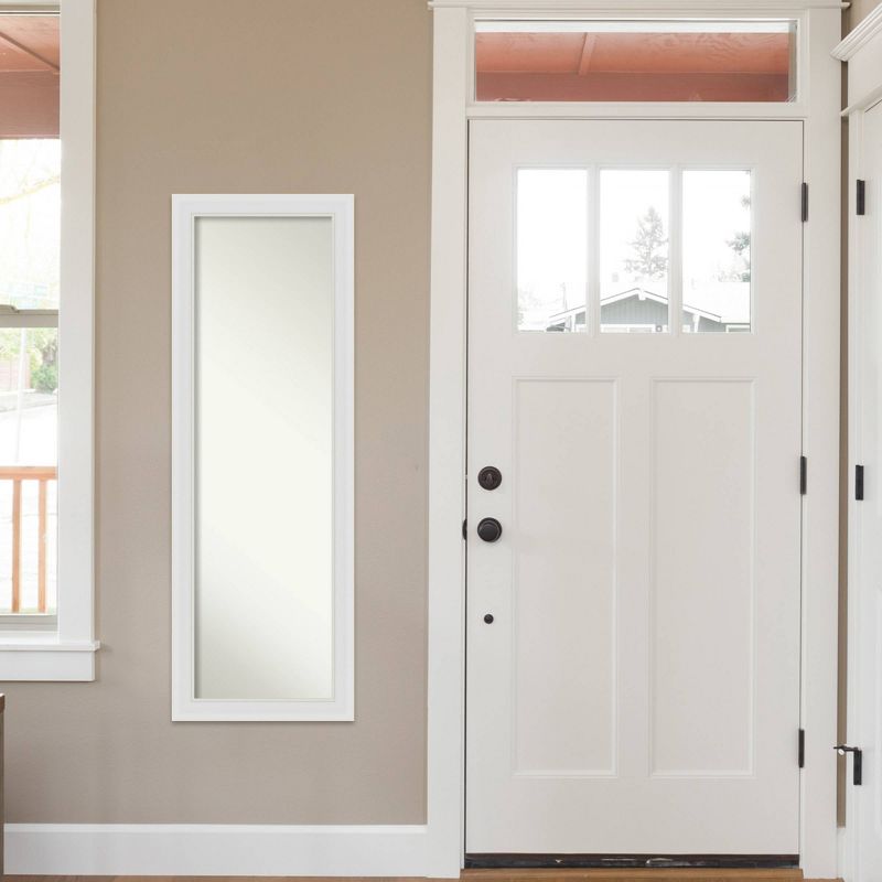 15"x51" White Full Length Over The Door Mirror White - Patton Wall Decor