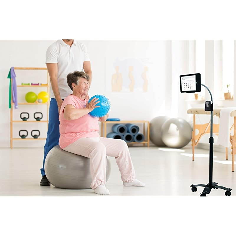 PADSCGS9 HeightAdjustable Tablet Floor Stand with Lock and Key Security Locking Wheels for iPad Gen 56 iPad Pro 97 and iPad Air