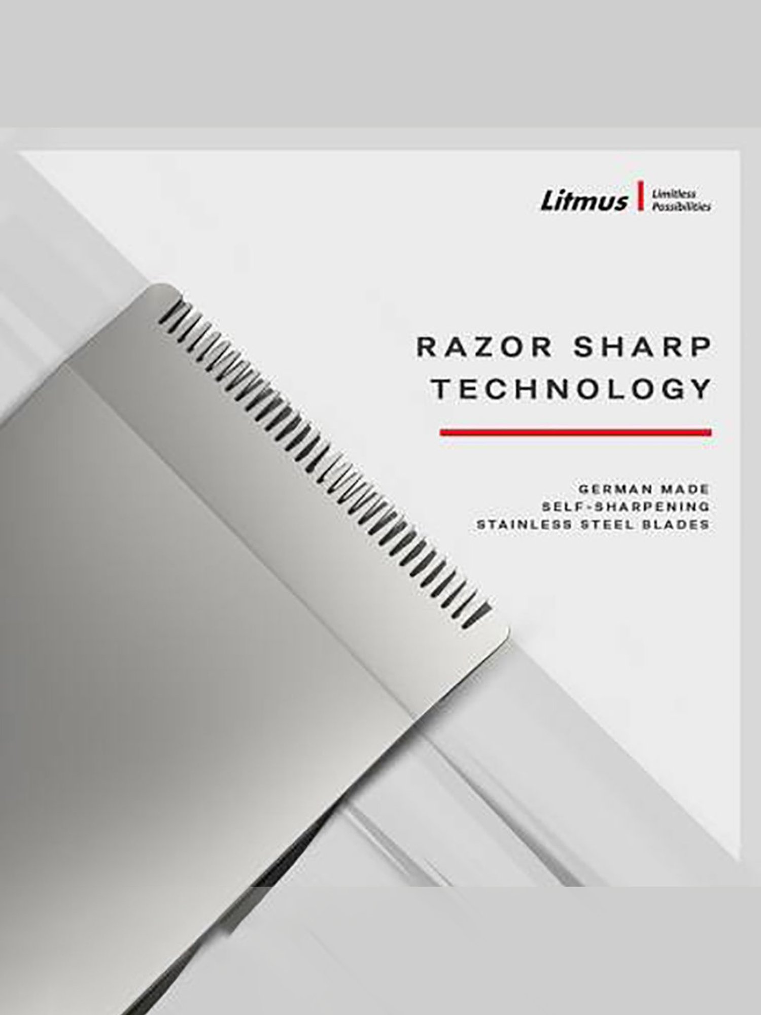 Litmus Precision PT-101 3W Corded and Cordless Trimmer for Men (Silver/Black)