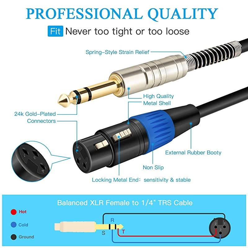 AVLGear CSM4-RAFN-30 | XLR Male to XLR Right Angle Female 30 Feet Mic Cable Blue with Blue Ring