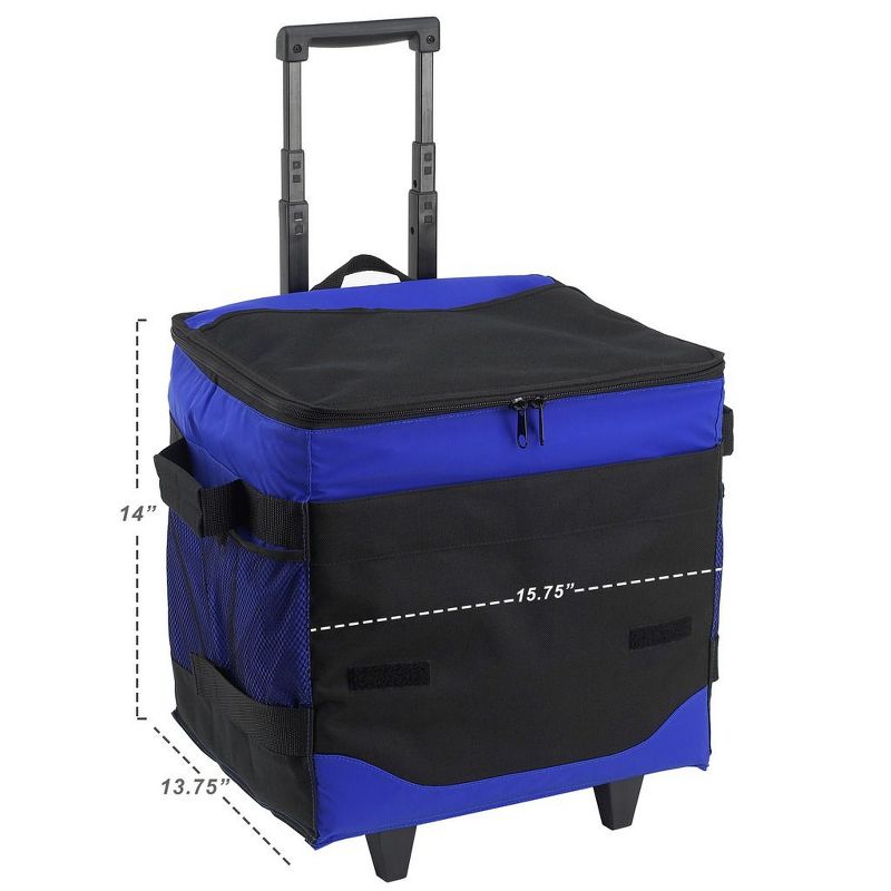 Picnic at Ascot 60 Can Collapsible Insulated Rolling Cooler - Royal Blue