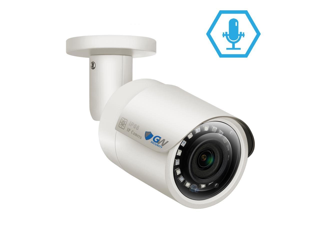 GW 8CH 4K H.265 NVR 5MP IP Security Camera System with (8) x IP PoE 1920P 5 Megapixels Outdoor/Indoor Wide Angle Microphone Bullet Cameras 100 Feet Night vision Motion Detection (2TB HDD)