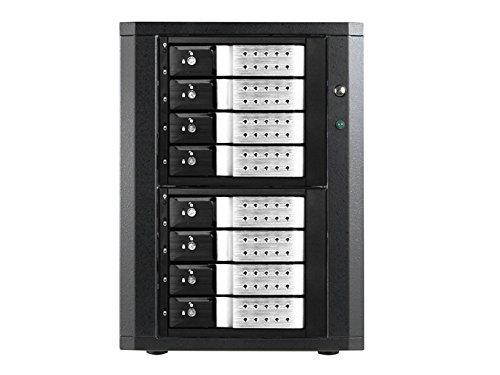 8-bay 3.5" SAS/SATA 6.0 Gb/s miniSAS Trayless Hotswap Tower Silver