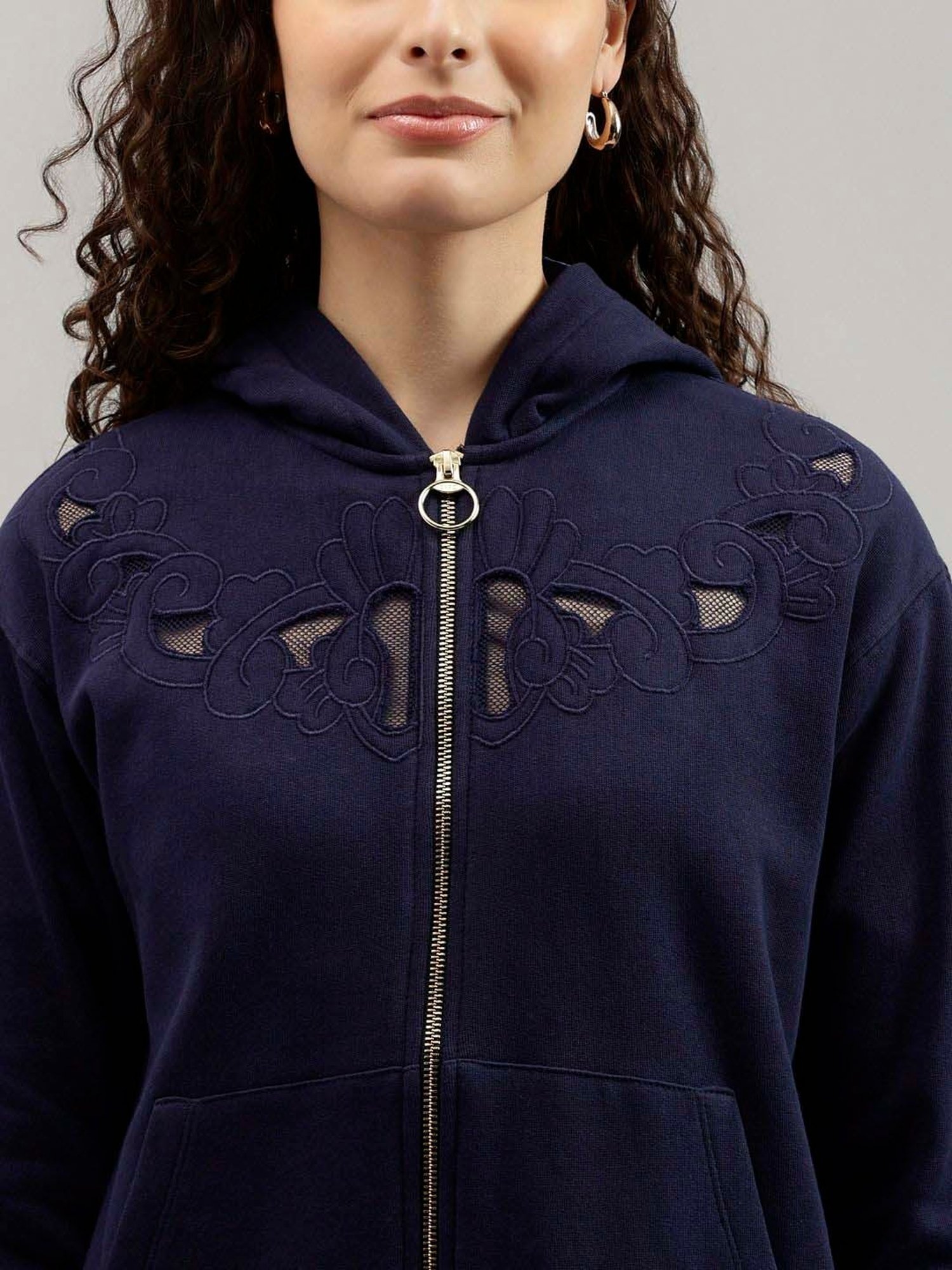 Beverly Hills Polo Club Navy Self Pattern Hoodie