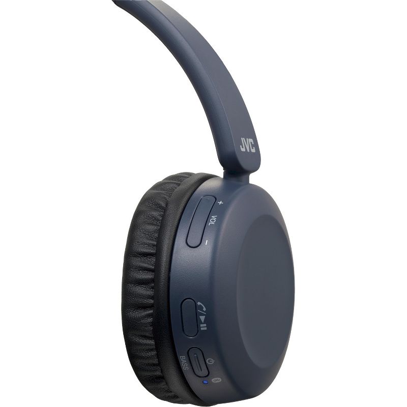 JVC Foldable Wireless On-ear Headphones - Stereo - Wireless - Bluetooth - 32.8 ft - 32 Ohm - 20 Hz - 20 kHz - Earbud - Binaural - In-ear - Slate Blue