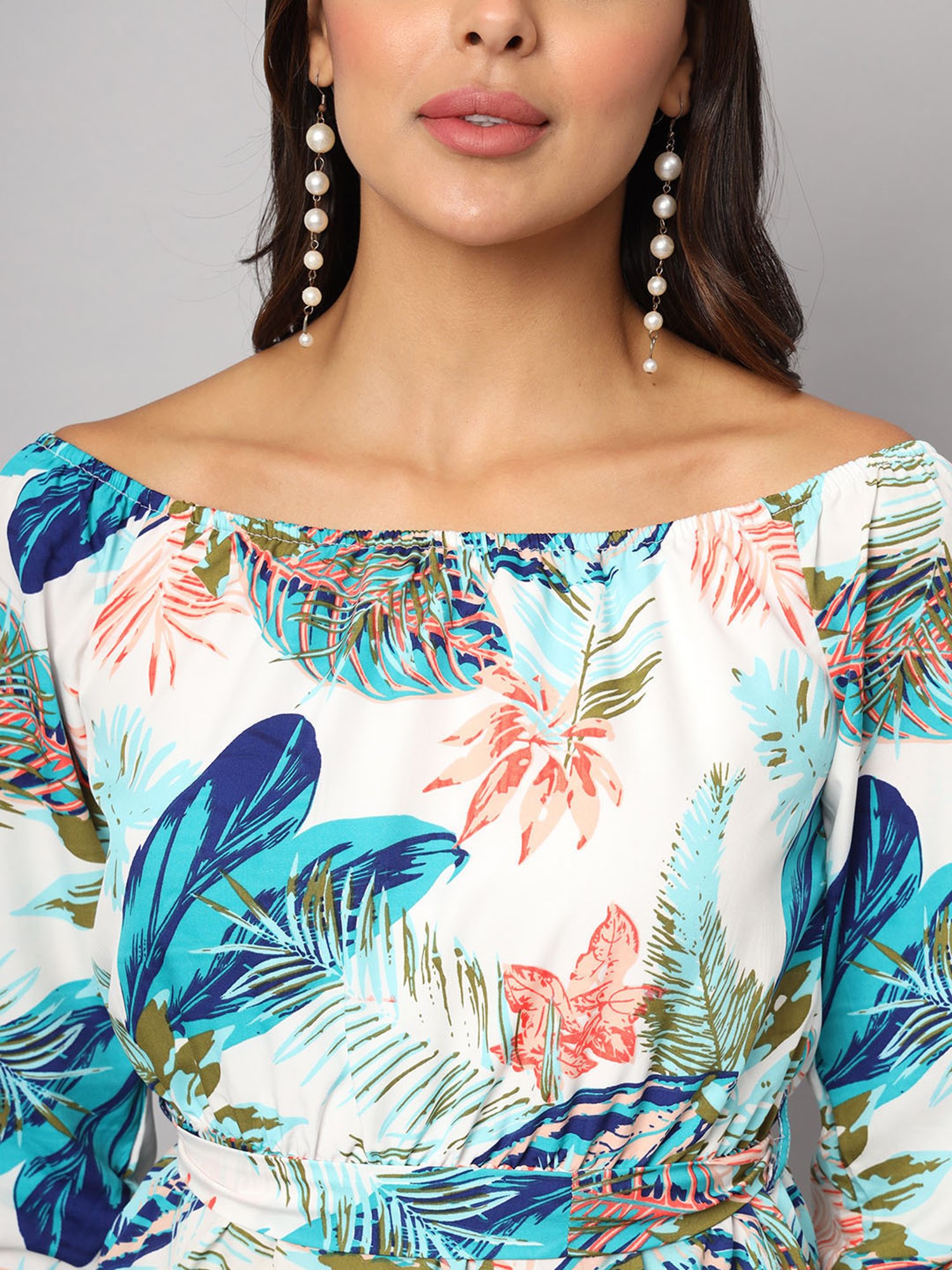 BRINNS White Printed Midi Dress