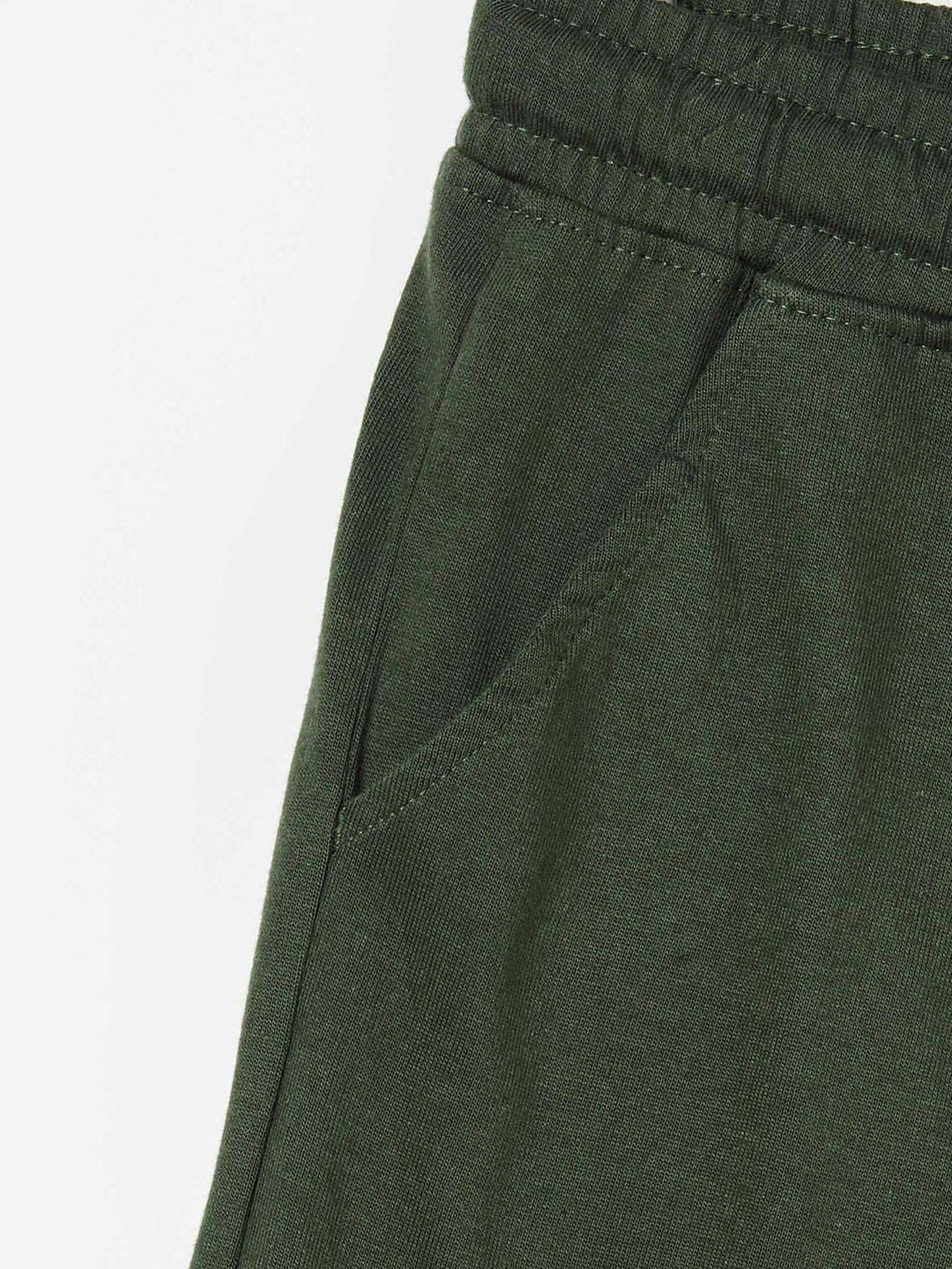 Fame Forever by Lifestyle Kids Olive & Black Cotton Color Block Shorts