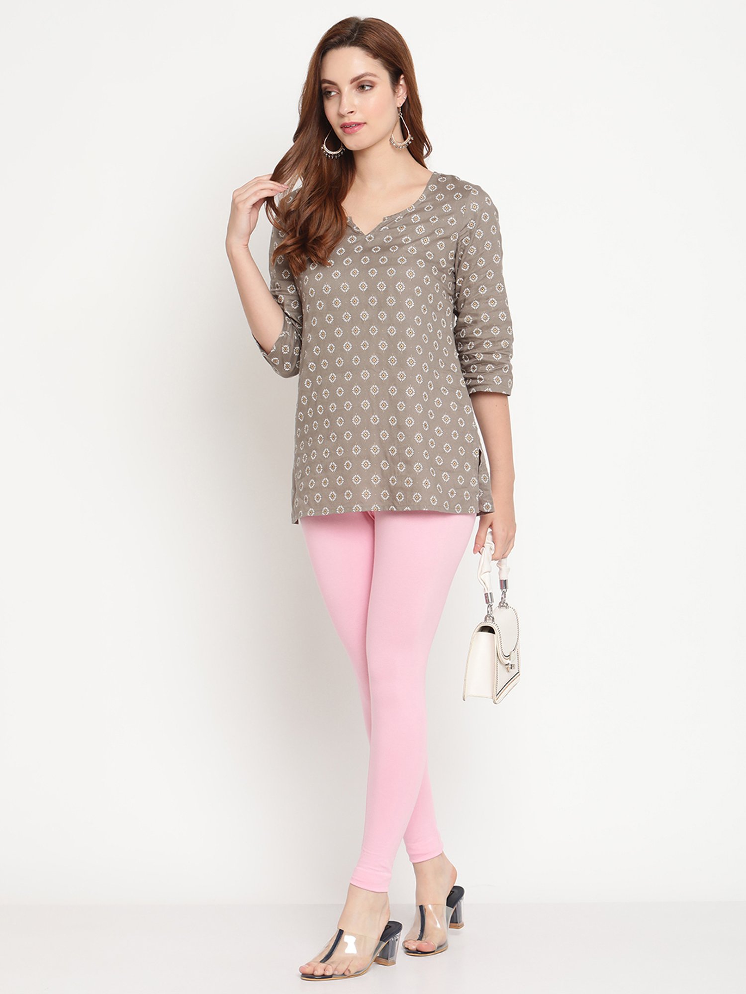 TAG 7 Pink Cotton Leggings - Pack Of 2