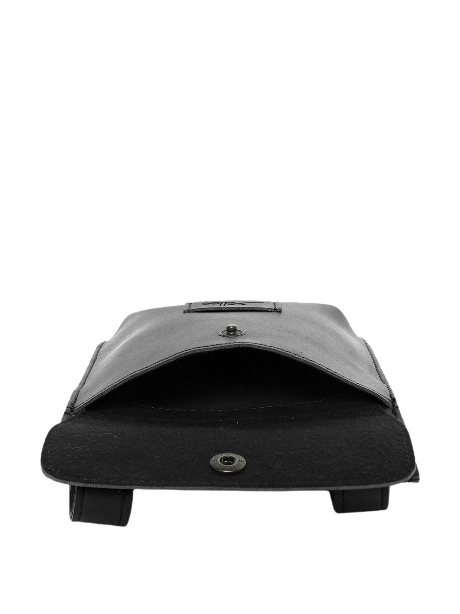 Yelloe Black Solid Medium Mobile Pouch