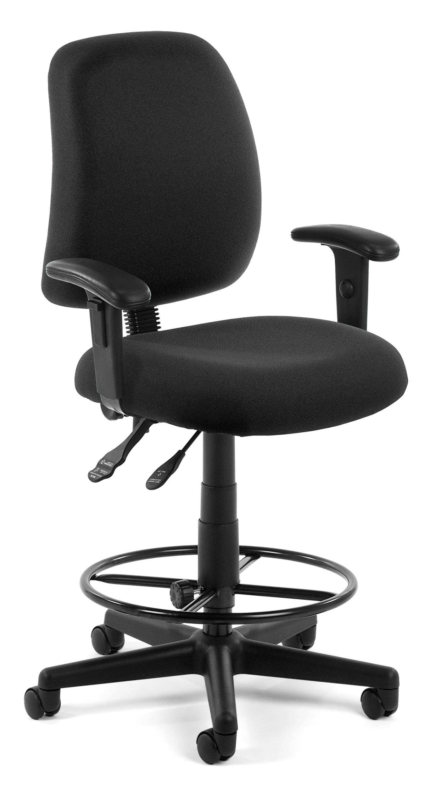OFM Core Collection Posture Series Mid-Back Task Chair with Arms and Drafting Kit, in Black (118-2-AA-DK-805)