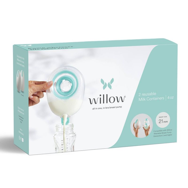 Willow Reusable 27mm Milk Containers - 2pk