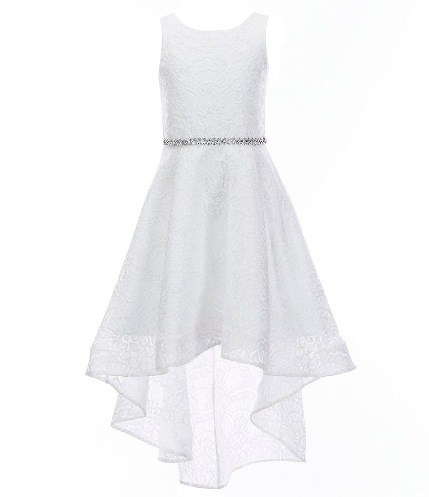 Bonnie Jean Big Girls 7-16 Sequin/Ombre Handkerchief-Hem Dress