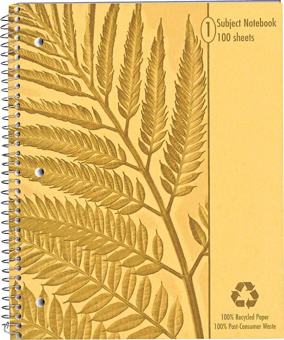 Tops 40103 Oxford Earthwise Recycled 1-Subject Notebook 100 Sheets - Printed - Wire Bound - 20 lb Basis Weight - 8.88" x 11" - White Paper - Recycled - 1 Each