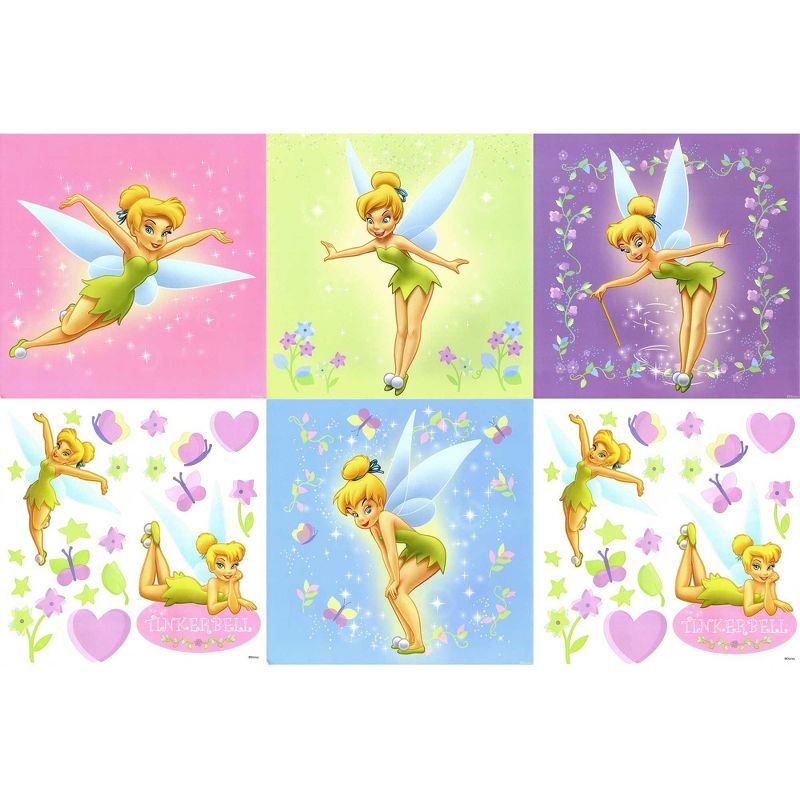 Disney Tinkerbell Self-Stick 44pc Wall Sticker Accent Kit - Disney Fairies..