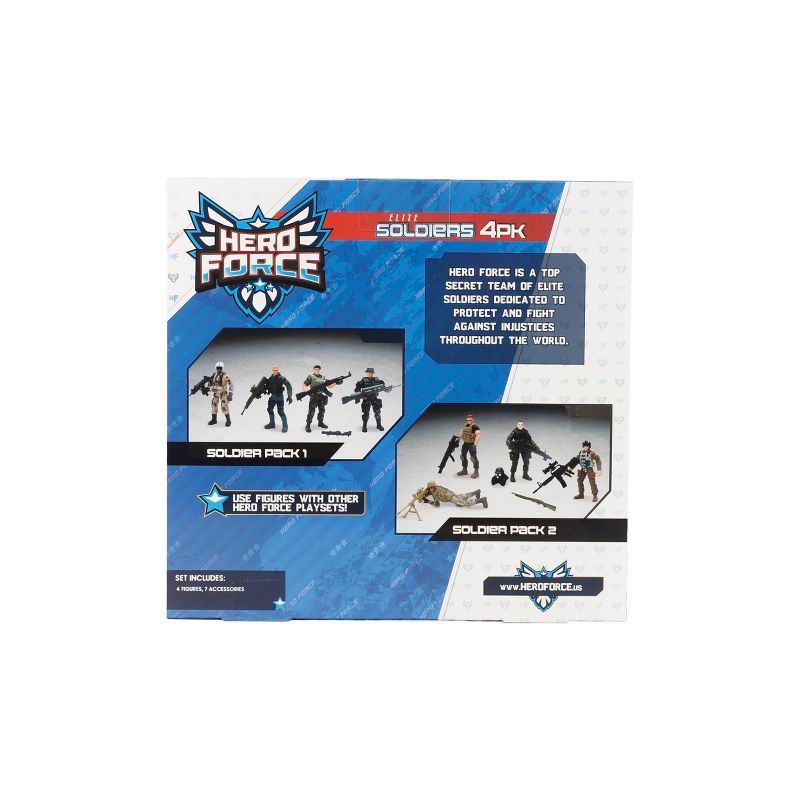 Hero Force Heroes Elite Soldier Action Figures 4pk