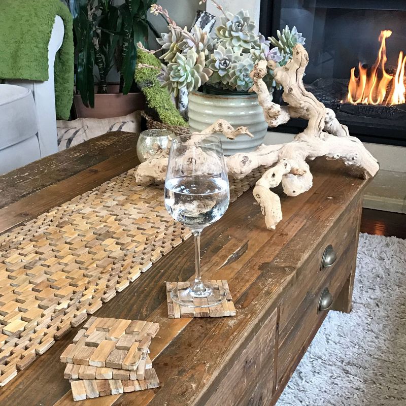 4pk Teak Wood Coasters - Hip-o Modern Living