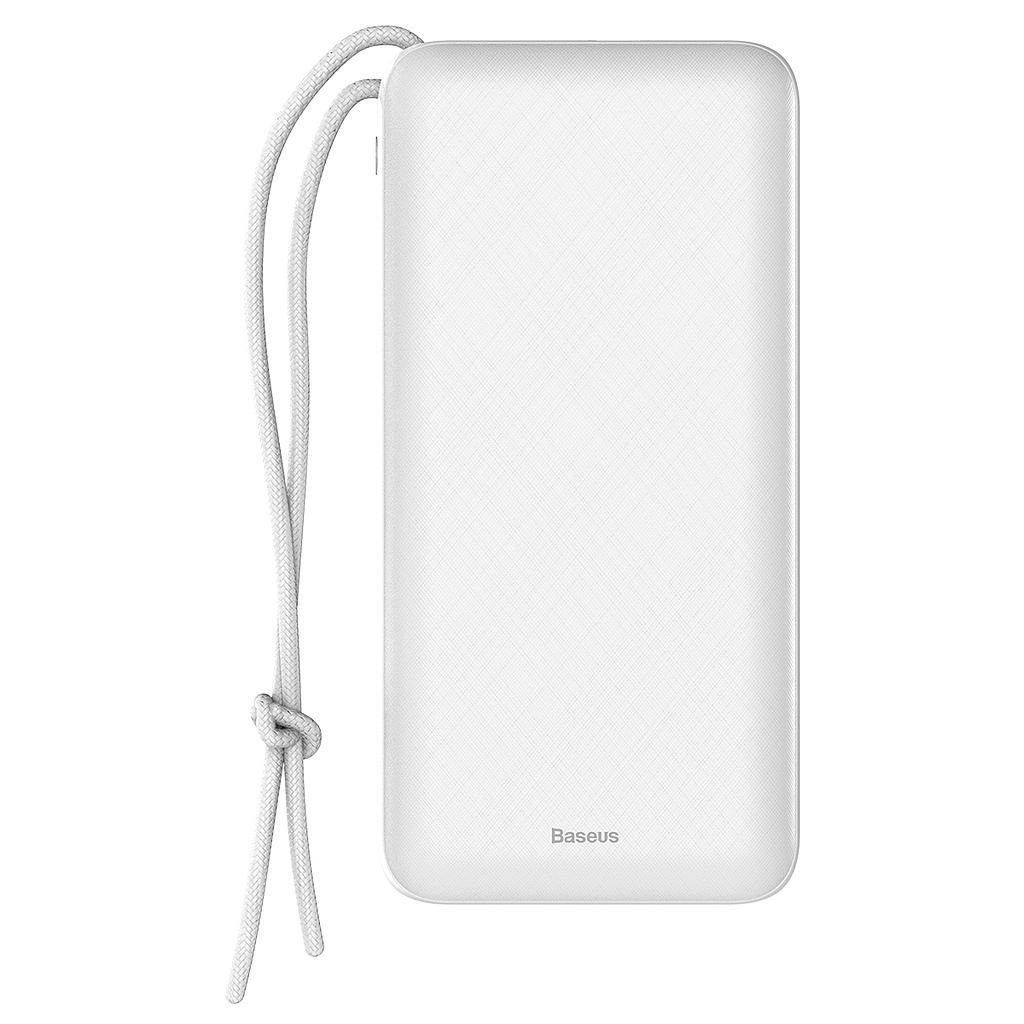 Baseus Mini QC Portable Travel Fast Charging Power Bank 20000mAh Type-C - & Micro Ports - White